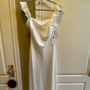 ASTR White Satin Maxi Dress - Size S